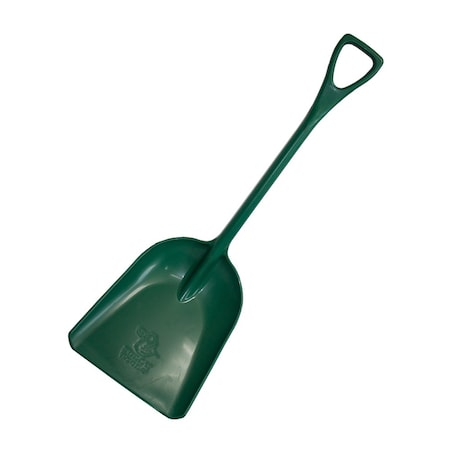 BULLY TOOLS One-Piece Poly Scoop / Shovel with D-Grip Handle - Green 92803